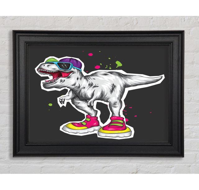 Cut Out T-Rex Framed Print Happy Larry Size: 84.1cm H x 142.2cm W x 8cm D on Productcaster.