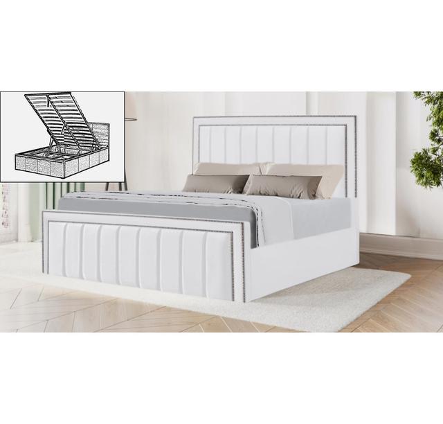 Luciana Storage Bed Brayden Studio Colour: White, Size: Single (3') on Productcaster.