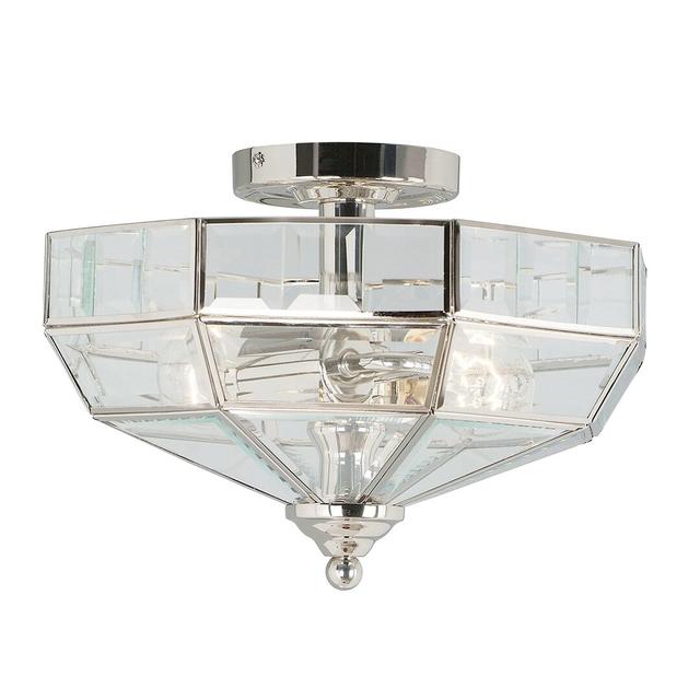 Everson 2 Light Semi Flush Mount Canora Grey Finish: Polished Nickel on Productcaster.