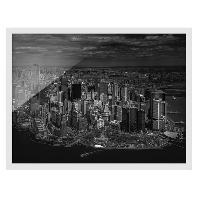 New York - Manhattan from the Air - Picture Frame Photograph Ebern Designs Frame Option: White Framed, Size: 30cm H x 40cm W x 2cm D on Productcaster.