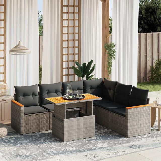 6-Sitzer Lounge-Set aus Polyrattan mit Polster DEvidaxl on Productcaster.