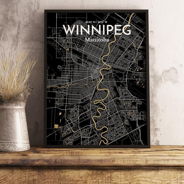 Winnipeg City Map - Unframe Graphic Art Print on Paper East Urban Home Size: 43cm H x 28cm W on Productcaster.