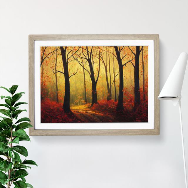 Unbeatable Autumn Forest - Picture Frame Graphic Art Alpen Home Size: 34cm H x 46cm W x 2cm D, Frame Colour: Oak Framed on Productcaster.