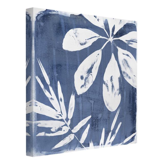 Tropical Leaves Indigo I - Wrapped Canvas Art Prints 17 Stories Format: 260g/m² canvas, Size: 60cm H x 60cm W on Productcaster.