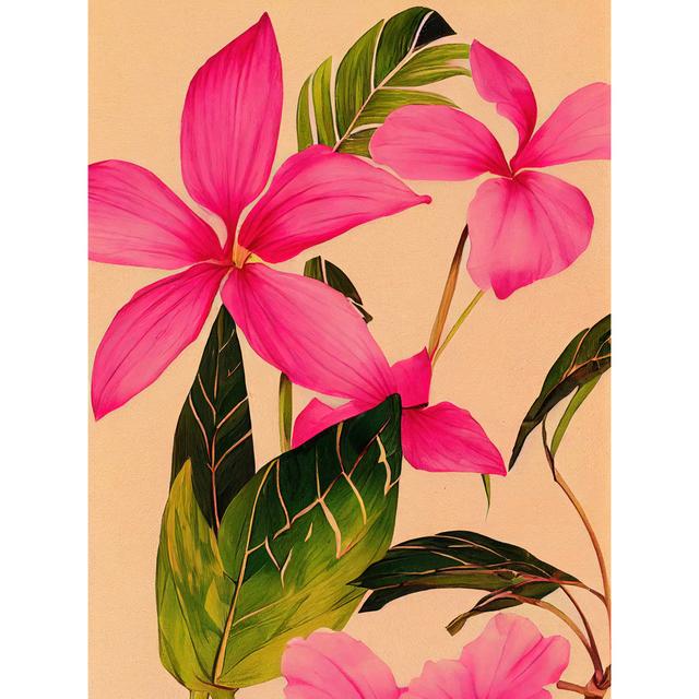 Exotic Plumeria Flower Plant Blooms Watercolour - Single Picture Frame Print Wee Blue Coo Size: 40.5cm H x 30.5cm W x 0.2cm D, Format: Unframed on Productcaster.