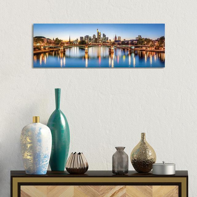 Ignatz-Bubis-Brücke (Ignatz Bubis Bridge) And Skyline Of Frankfurt, Hesse, Germany by Jan Becke - Wrapped Canvas Panoramic Print Ebern Designs Size: 5 on Productcaster.