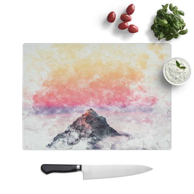 Tempered Glass the Top of Matterhorn Mountain Chopping Board East Urban Home Size: 20 cm x 28.5 cm on Productcaster.