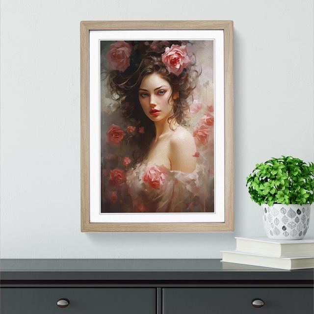 Rose Romanticism No.2 - Single Picture Frame Art Prints on Wood Rosdorf Park Format: Oak Framed, Size: 64cm H x 46cm W x 2cm D on Productcaster.