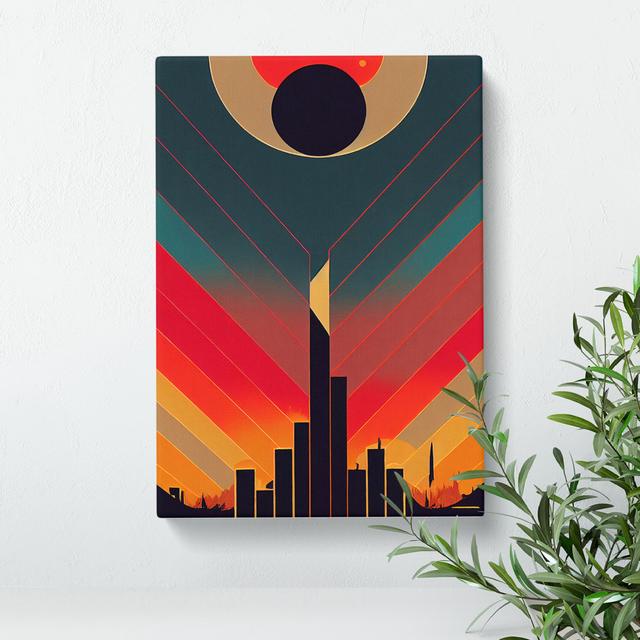 Splendid Art Deco Sunset No.1 - Wrapped Canvas Graphic Art George Oliver Size: 50cm H x 35cm W x 3cm D on Productcaster.