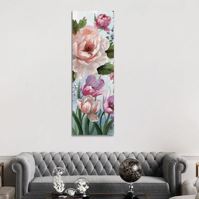 Romantic Botanical I - Print Fleur De Lis Living Format: Wrapped Canvas, Size: 182.88cm H x 60.96cm W x 3.81cm D on Productcaster.