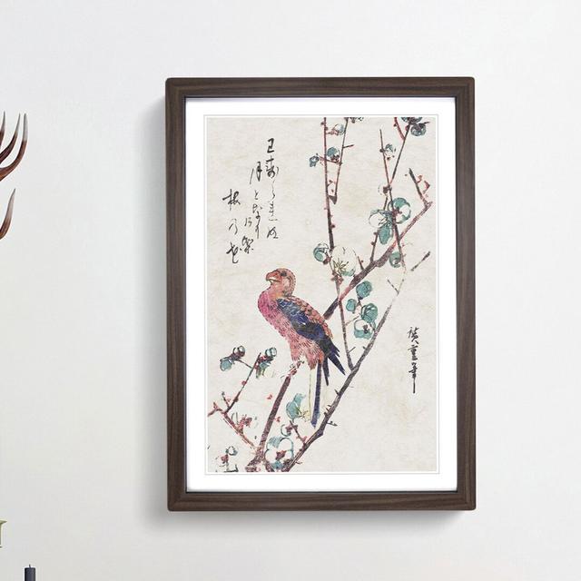 Parrot on a Plum Branch by Utagawa Hiroshige - Picture Frame Painting Print East Urban Home Frame Option: Walnut Framed, Size: 65cm H x 48cm W x 2cm D on Productcaster.