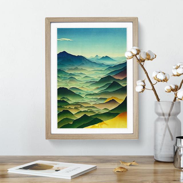 Painting Of A Mountain Landscape No.4 - Print Alpen Home Format: Oak Framed, Size: 36cm H x 27cm W on Productcaster.