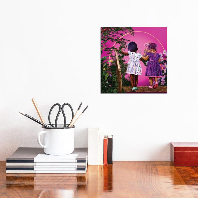 Journey With My Sister by Poetically Illustrated - Wrapped Canvas Print Latitude Run Size: 30.48cm H x 30.48cm W x 1.91cm D on Productcaster.