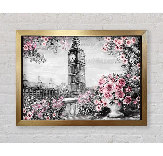 Big Ben Pink Roses - Single Picture Frame Art Prints Bright Star Size: 100cm H x 141.4cm W x 3.4cm D on Productcaster.