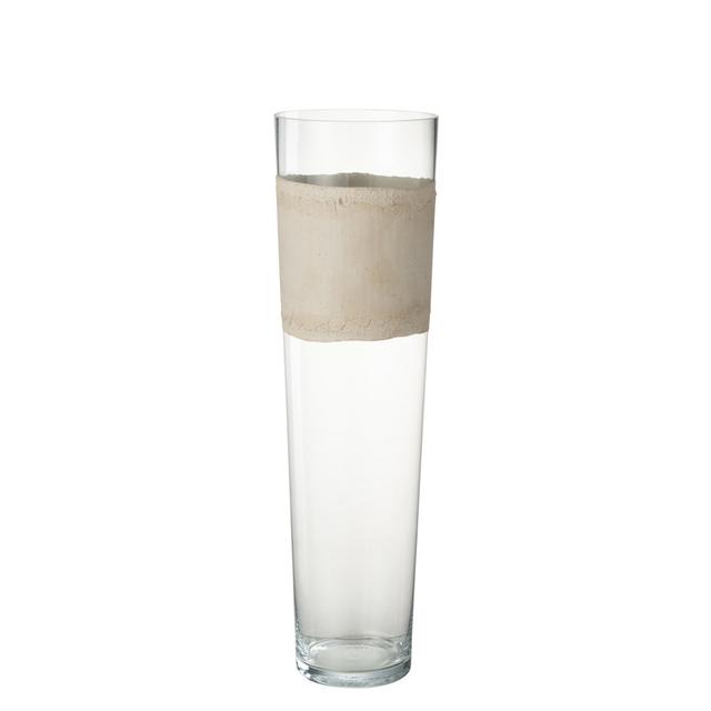 Aleja Glass Table Vase Latitude Run Size: 60" H x 17" W x 17" D, Colour: Beige/Transparent on Productcaster.