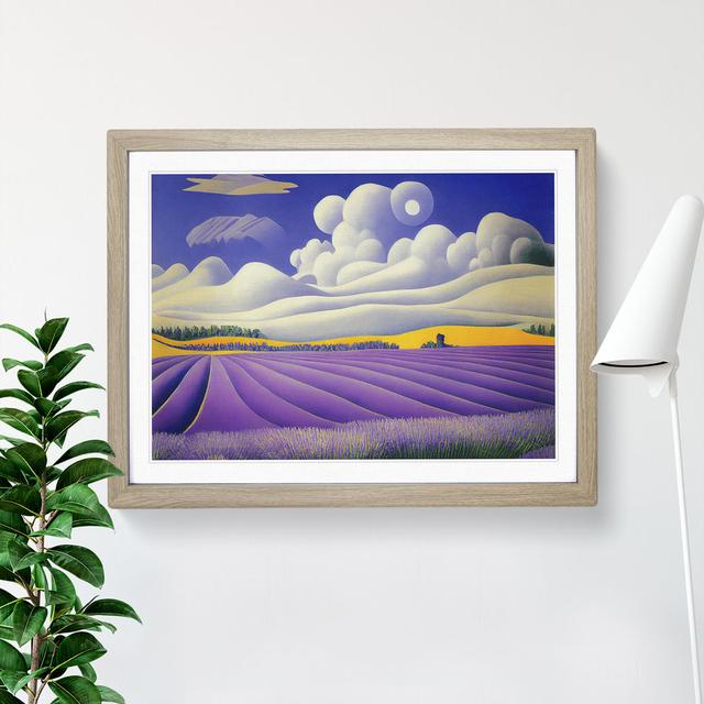 Delicious Lavender Flower Field - Single Picture Frame Painting Lily Manor Frame Colour: Oak, Size: 25cm H x 34cm W x 2cm D on Productcaster.