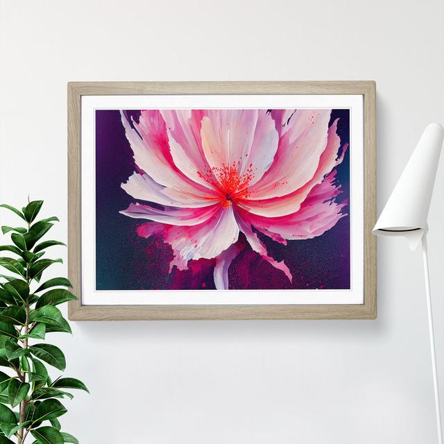 Carnation Flower Splash Vol.2 Abstract - Single Picture Frame Painting Marlow Home Co. Frame Colour: Oak Framed, Size: 34cm H x 46cm W x 2cm D on Productcaster.