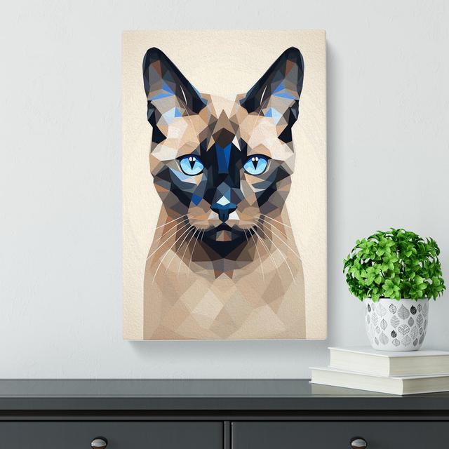 Siamese Cat Geometric No.2 - Print Marlow Home Co. Size: 50cm H x 35cm W x 3cm D on Productcaster.