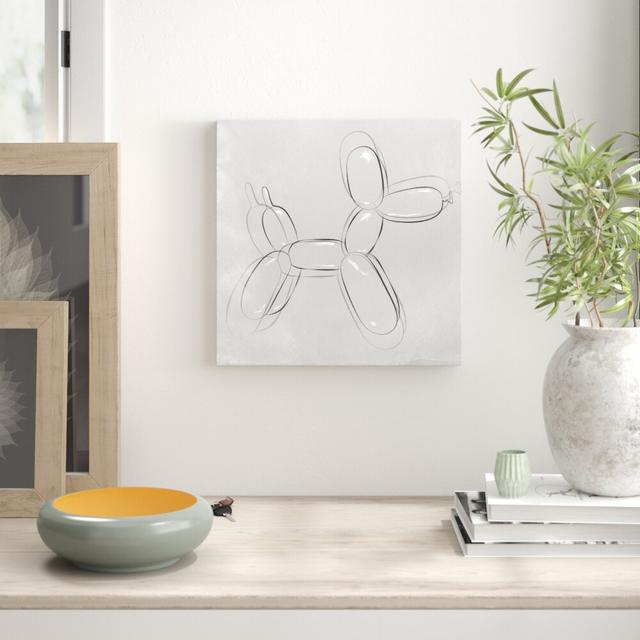 'Balloon Dog Minimal' Print on Canvas East Urban Home Size: 91.4 cm H x 91.4 cm W x 3.8 cm D on Productcaster.