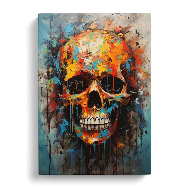 Skull Expressionism Art Happy Larry Size: 50cm H x 35cm W x 3cm D on Productcaster.