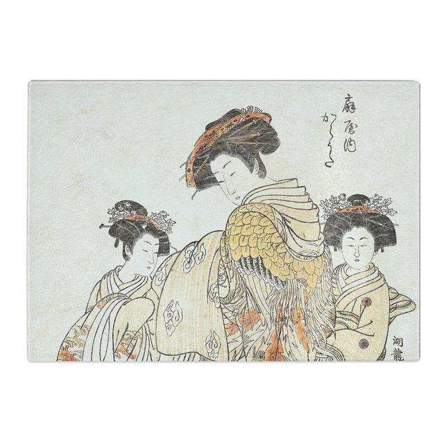 Tempered Glass Courtesan Karauta by Isoda Koryusai Chopping Board East Urban Home Size: 39 cm x 28.5 cm on Productcaster.