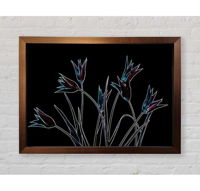 Abstract Neon Floral 31 - Print Ophelia & Co. Size: 84.1cm H x 118.9cm W x 8cm D, Format: Silver/Black Framed Paper on Productcaster.