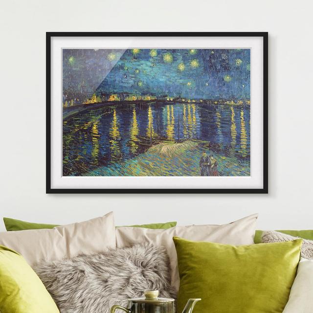 Gerahmtes Poster Starry Night over the Rhône von Vincent Van Gogh ClassicLiving Maße: 50 cm H x 70 cm B x 2 cm T, Rahmenauswahl: Schwarzer Rahmen on Productcaster.