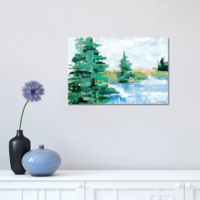 Evergreen Lake I by Ethan Harper - Wrapped Canvas Gallery-Wrapped Canvas Giclée ClassicLiving Size: 30.48cm H x 45.72cm W x 1.9cm D on Productcaster.