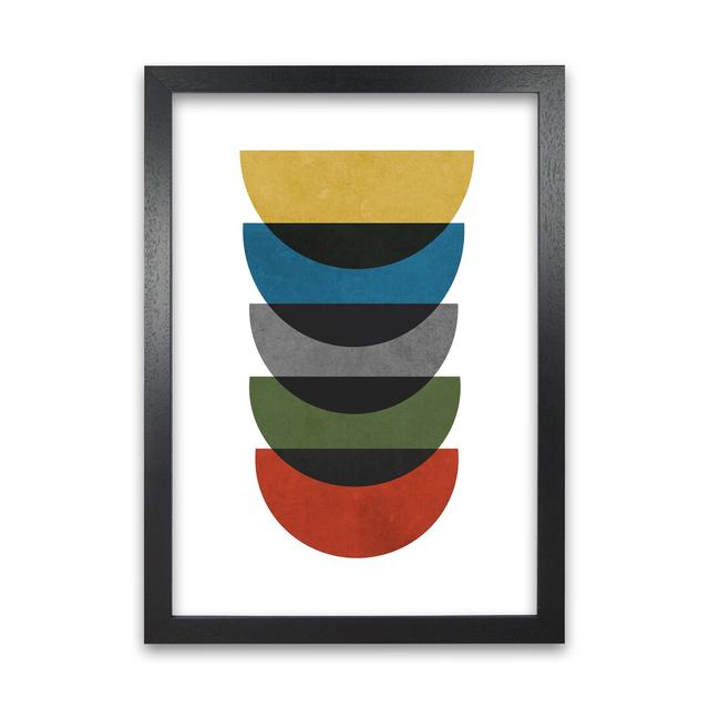 Rainbow Mid Century B - Print Norden Home Size: 59cm H x 42cm W x 3cm D, Frame Option: Black Frame on Productcaster.