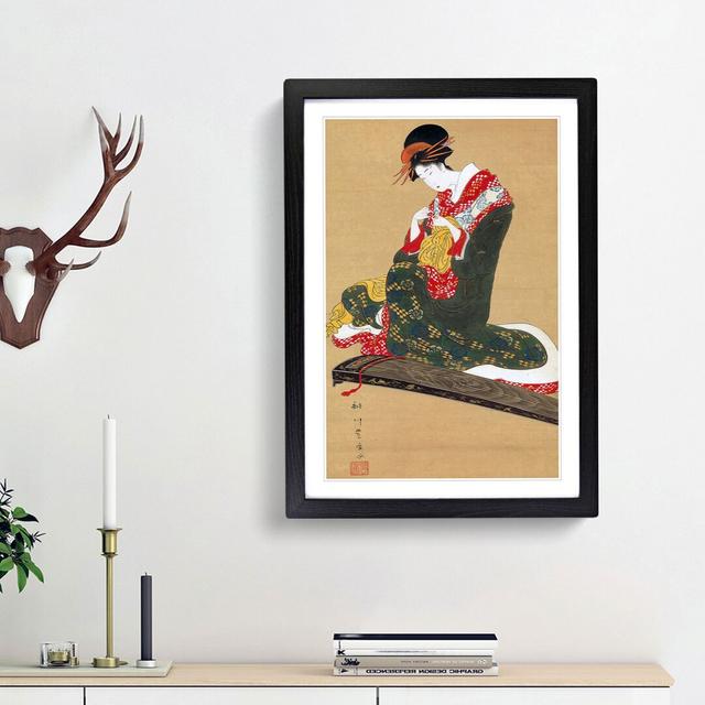 Woman Preparing to Play the Koto by Utagawa Toyohiro - Picture Frame Painting Print East Urban Home Frame Option: Black Framed, Size: 65cm H x 48cm W on Productcaster.