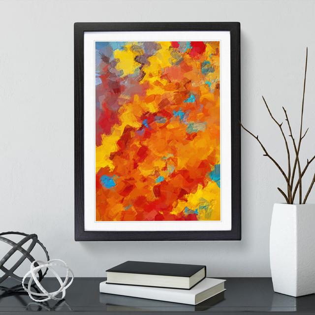 Flaming Skies Abstract - Picture Frame Painting Metro Lane Frame Colour: Black, Size: 34cm H x 25cm W x 2cm D on Productcaster.