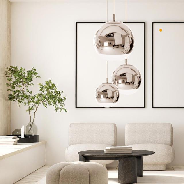 Fairy mirror ball pendant light s.luce Finish: Chrome, Size: 250cm H x 40cm W x 40cm D on Productcaster.