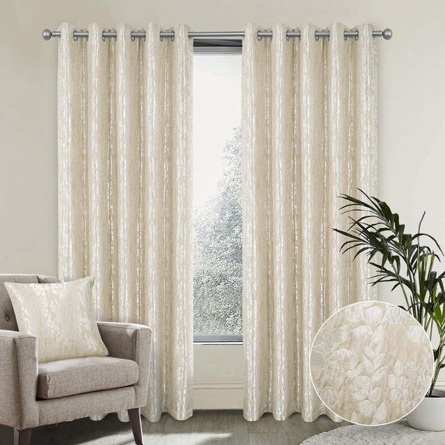 Birghild Eyelet Room Darkening Super Thermal Curtains (Set of 2) Rosdorf Park Curtain Colour: Cream, Panel Size: 65" W x 72" L on Productcaster.