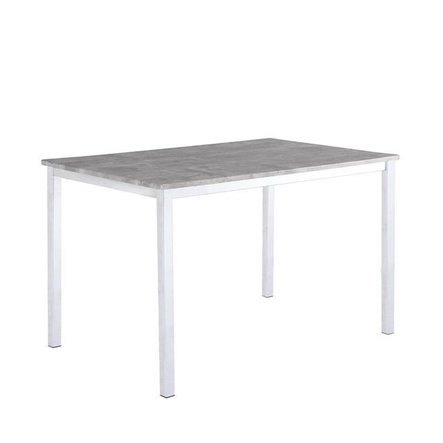 Milo Dining Table - 4 Seater - Marble Effect And Black 17 Stories Table Top Colour: Grey, Table Base Colour: White on Productcaster.