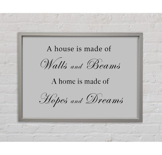 Home Quote Walls N Beams Hopes N Dreams Green Framed Print Happy Larry Colour: Grey, Size: 59.7cm H x 84.1cm W x 3.3cm D on Productcaster.