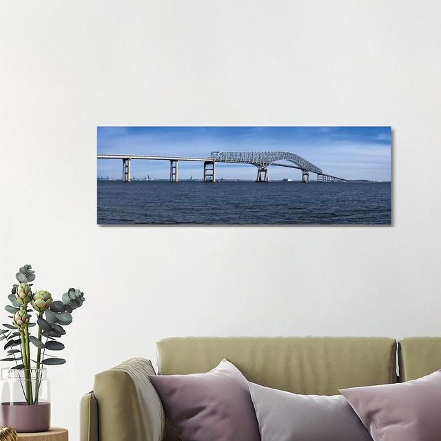 Bridge Across A River, Francis Scott Key Bridge, Patapsco River, Baltimore, Maryland, USA Highland Dunes Size: 40.64cm H x 121.92cm W x 1.91cm D on Productcaster.