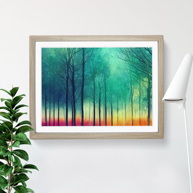 Head Turning Colourful Forest - Single Picture Frame Print Alpen Home Frame Colour: Oak, Size: 34cm H x 46cm W x 2cm D on Productcaster.