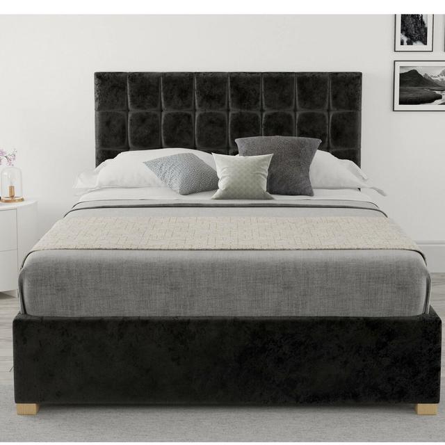 Chevalier Upholstered Ottoman Bed Zipcode Design Colour: Black, Mattress Size: Super King (6') on Productcaster.