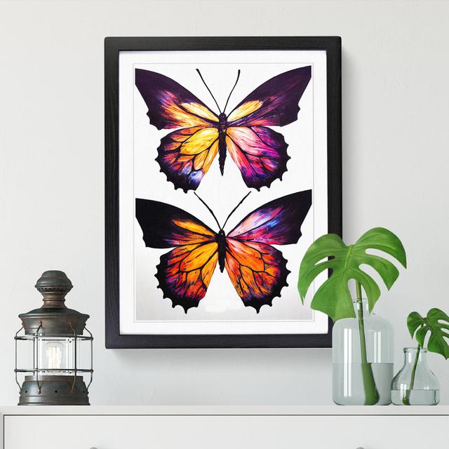 Butterfly Hydrodipped - Single Picture Frame Graphic Art Brambly Cottage Format: Black Framed, Size: 34cm H x 25cm W x 2cm D on Productcaster.