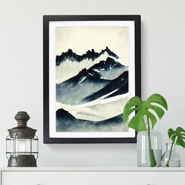 Glacier Ink Wash - Picture Frame Print Big Box Art Frame Colour: Black, Size: 46cm H x 34cm W x 2cm D on Productcaster.