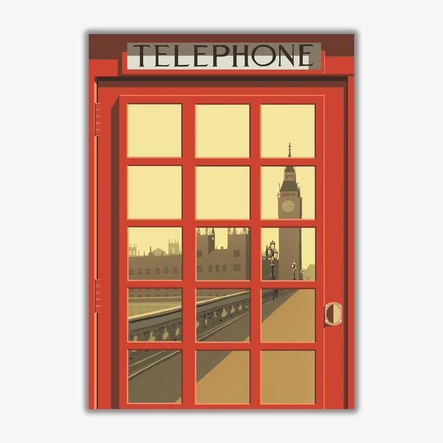 London Telephone Box 15 - Print 17 Stories Frame Option: No Framed, Size: 40cm H x 30cm W x 3cm D on Productcaster.