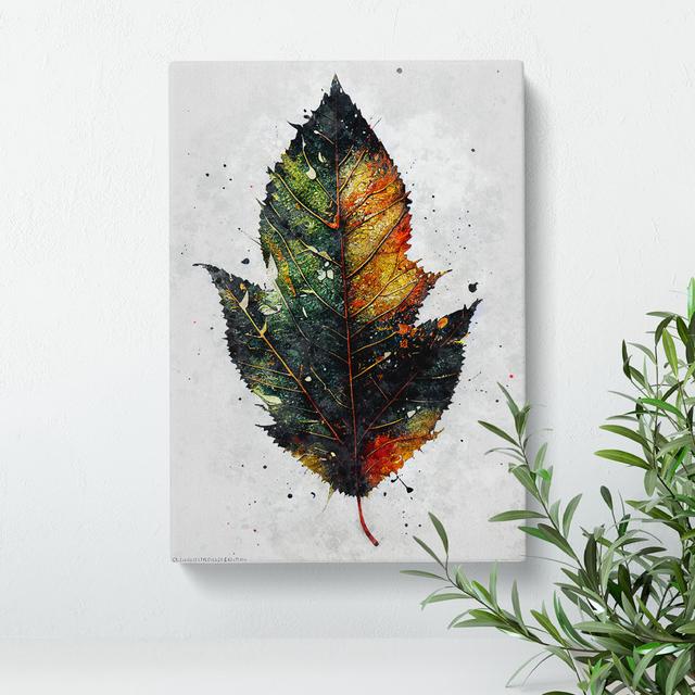 Paint Splashed Leaf - Wrapped Canvas Graphic Art ClassicLiving Size: 60cm H x 40cm W x 3cm D on Productcaster.