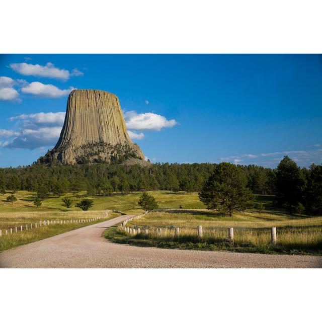 Dirt Road Leading To Devils Tower by Karelnoppe - Wrapped Canvas Print Union Rustic Size: 30cm H x 46cm W x 3.8cm D on Productcaster.