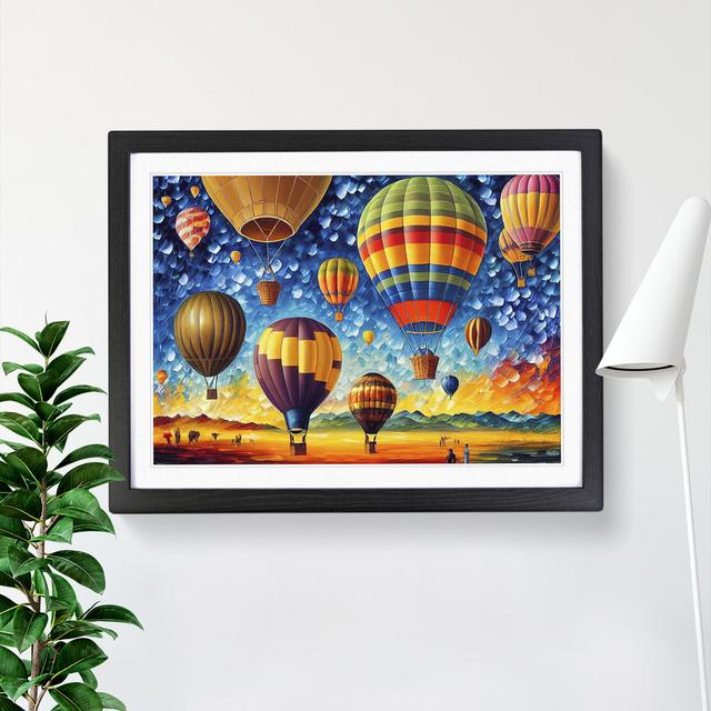 Colourful Hot Air Balloons Vol.4 - Picture Frame Graphic Art ClassicLiving Frame Colour: Black Framed, Size: 25cm H x 34cm W x 2cm D on Productcaster.