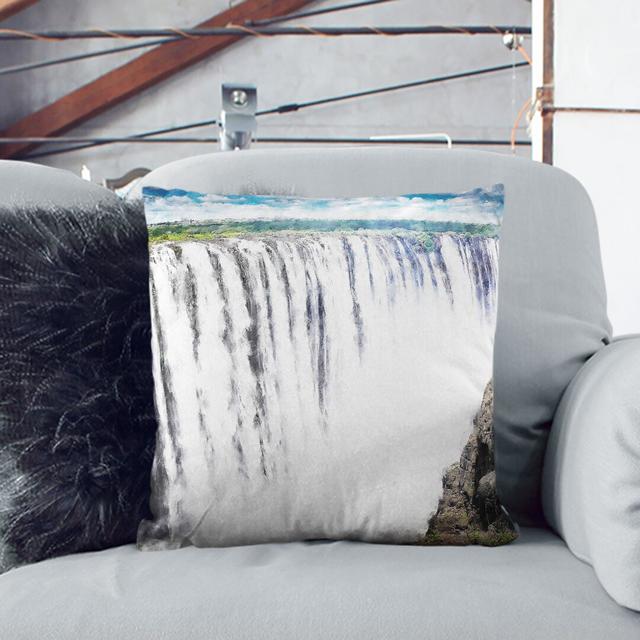 Victoria Falls in Zambia and Zimbabwe Cushion with Filling East Urban Home Size: 55cm H x 55cm W x 20cm D on Productcaster.