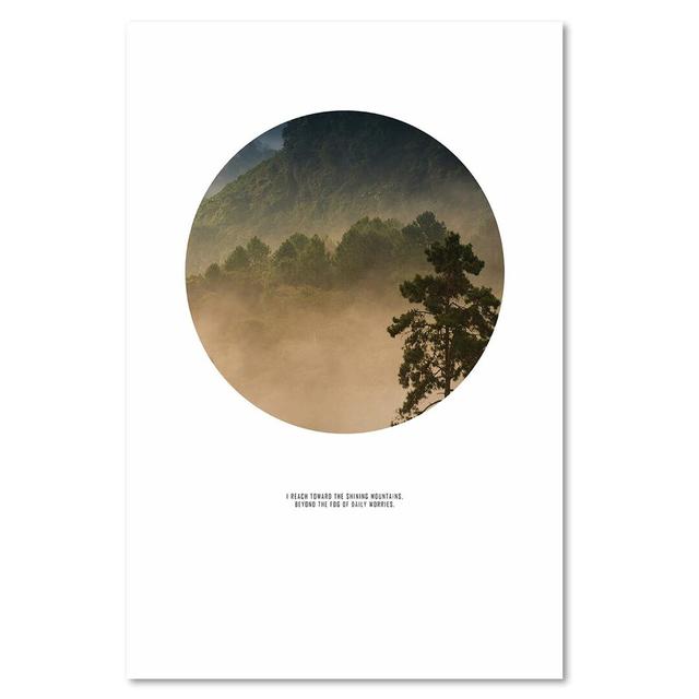 'Forest in a Circle' - Wrapped Canvas Graphic Art Print Latitude Run Size: 120cm H x 80cm W on Productcaster.