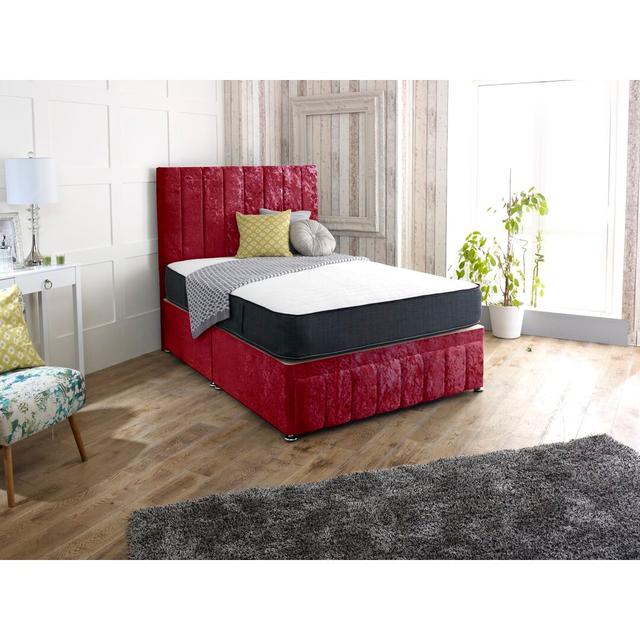 Caulfield Divan Base Rosdorf Park Storage Type: No Drawer, Size: Small Double (4'), Colour: Red on Productcaster.