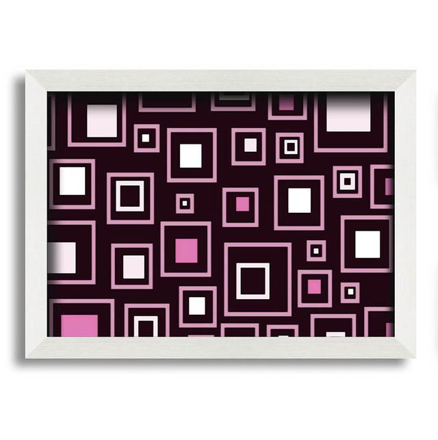 Pastoria Squares in Squares Pink - Single Picture Frame Art Prints Latitude Run Size: 21cm H x 29.7cm W x 10cm D on Productcaster.