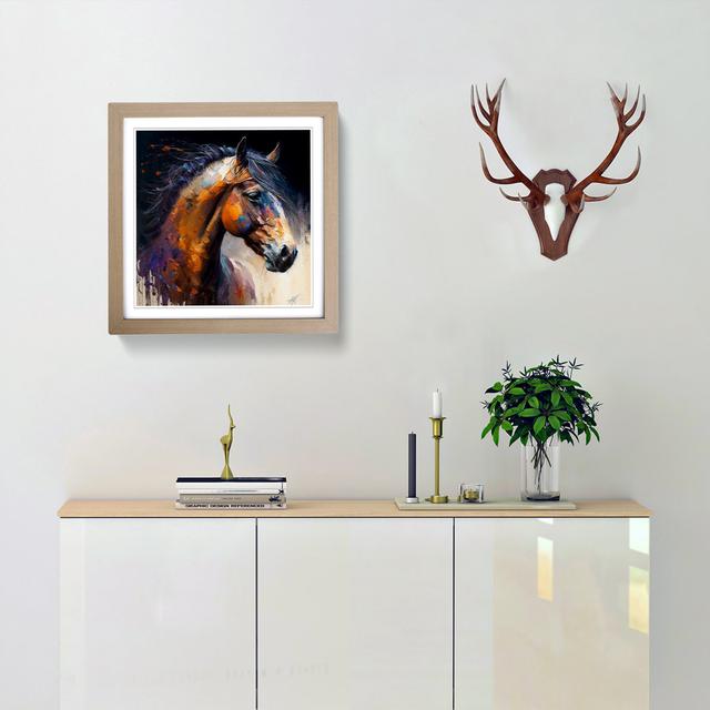 Horse Palette Knife - Single Picture Frame Print on Wood Brambly Cottage Frame Colour: Oak on Productcaster.