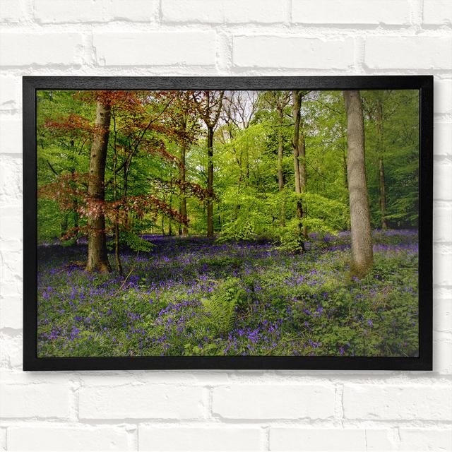 Purple Flowers In The Forest - Closed Corner Frame Art Prints on Wood Alpen Home Size: 42cm H x 59.7cm W on Productcaster.